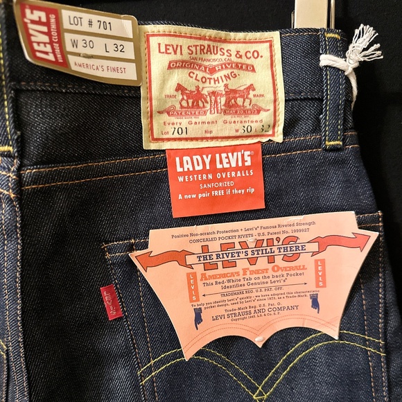 Levi’s LVC 1955 701 Pink Selvedge Denim Jeans 30x32 NWT Made in Japan